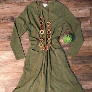 LuLaRoe Green Sarah Long Duster Cardigan